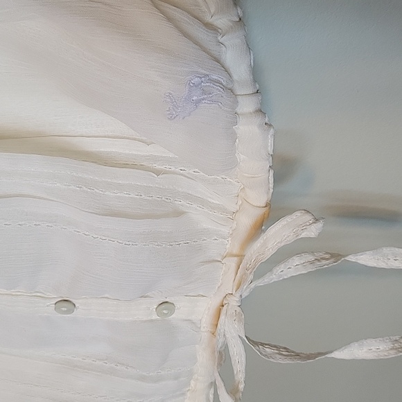 Abercrombie & Fitch Womens Size XS White Ruffle - Picture 6 of 9